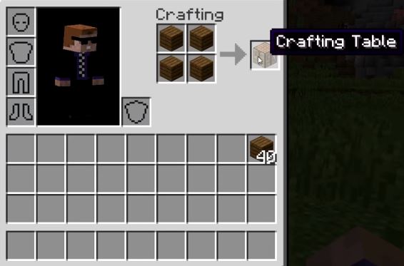 How to make a crafting table in Minecraft