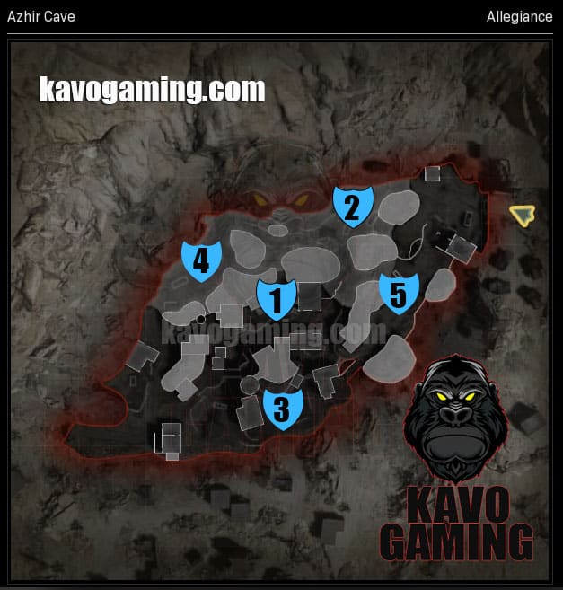 Azhir Cave Hardpoint Locations Map