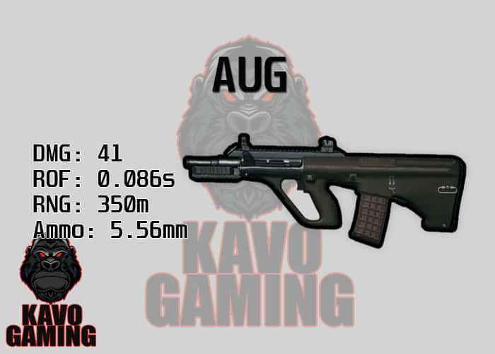 Stats for the AUG in PUBG