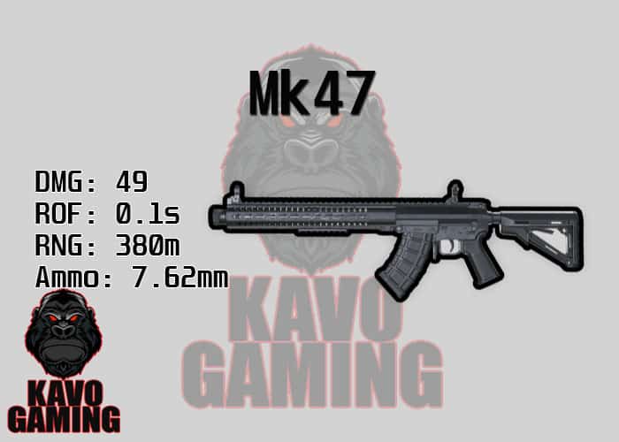 Stats for the Mk47 in PUBG