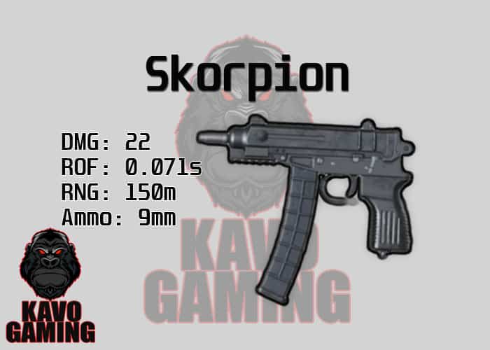 Stats for the Skorpion in PUBG