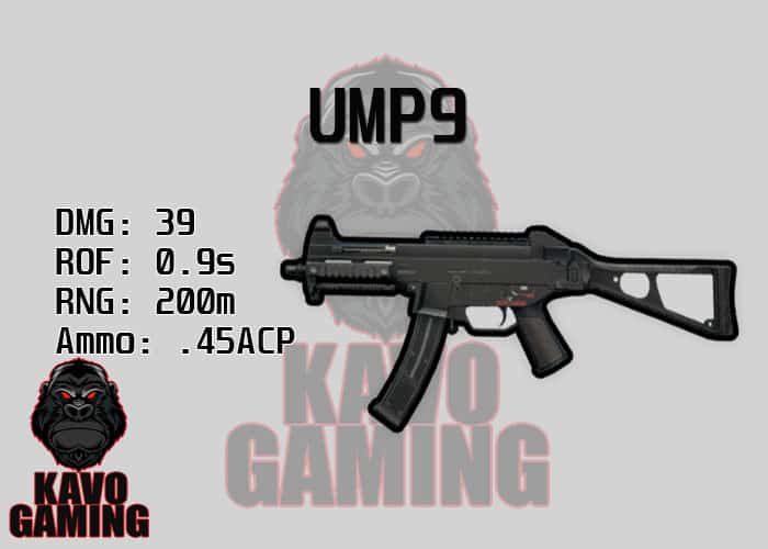 Stats for the UMP9 in PUBG