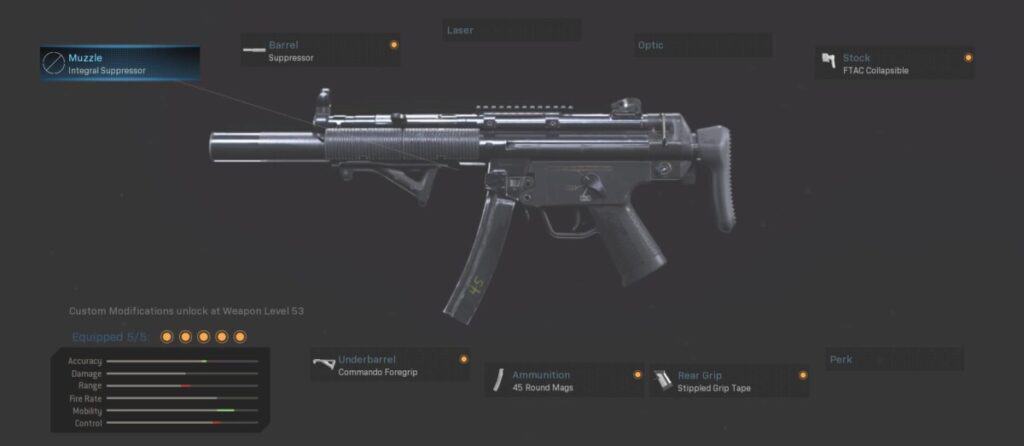 MP5 Gunsmith Warzone Best Loadout